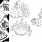 3 Southern Belle / Crinoline Lady with Dog embroidery transfer pattern mo5017