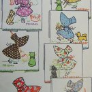 Bonnet / Sunbonnet Girl & Kitten DOW TOWEL embroidery transfer pattern Mc668
