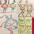Dancing Dishes kitchen TOWEL embroidery transfer pattern Mc1478
