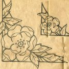 1940s Rose Corners embroidery transfer Original 1940s Rose Corners embroidery transfer Original