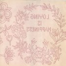 wbm transfer wreath Loving is Happiness,flowers