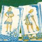 6 Ladies applique & embroidery Towel transfer pattern W956