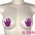 Pink Exotic Burlesque Hands Nipple Pasties Covers Breast Pads Concealers 2 Pairs