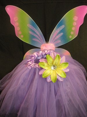 Designer Tutu Gift Set w/ Pixie Wings- Many Colors & Sizes Available