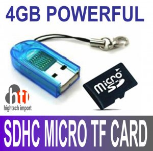FULL CAPACITY TESTED 4GB Micro SDHC TF Memory Card with Micro SD Card Reader
