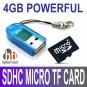 FULL CAPACITY TESTED 4GB Micro SDHC TF Memory Card with Micro SD Card Reader