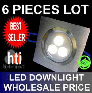 "6PCS WHOLESALE LOT SUPER BRIGHT 3W LED RECESSED DOWNLIGHT CEILING LIGHT "