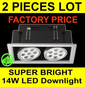 "2PCS WHOLESALE LOT SUPER BRIGHT 14W LED RECESSED DOWNLIGHT CEILING LIGHT "