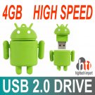 6pcs x Android Robot high speed USB 2.0 Drive - 4GB FULL CAPACITY TESTED
