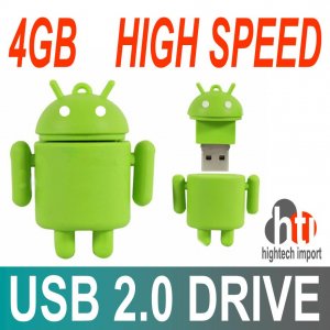 6pcs x Android Robot high speed USB 2.0 Drive - 4GB FULL CAPACITY TESTED