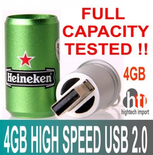 4 GB Beer Can Shaped USB Flash Pen Drive - FULL CAPACITY TESTED