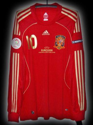 2008 SPAIN HOME FABREGAS 10 EURO 08 LTD LS SHIRT JERSEY # XL