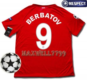 10-11 MANCHESTER UNITED HOME BERBATOV 9 UEFA 2 PATCHES SHIRT JERSEY