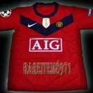 2009 MANCHESTER UNITED HOME OWEN 7 UEFA PATCH KITS KIDS SHORTS JERSEY # L