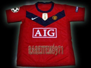 2009 MANCHESTER UNITED HOME OWEN 7 UEFA PATCH KITS KIDS SHORTS JERSEY # L