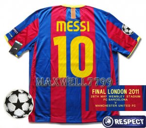 2011 BARCELONA MESSI 10 UEFA FINAL WEMBLEY LONDON DATE PATCH SHIRT JERSEY
