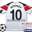 2011 MANCHESTER UNITED ROONEY 10 UEFA FINAL WEMBLEY LONDON DATE PATCH SHIRT JERSEY