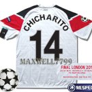 2011 MANCHESTER UNITED CHICHARITO 14 UEFA FINAL WEMBLEY LONDON DATE PATCH SHIRT JERSEY