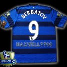NEW 11-12 MANCHESTER UNITED AWAY BERBATOV 9 CHAMP PREMIER PATCH SOCCER SHIRT JERSEY