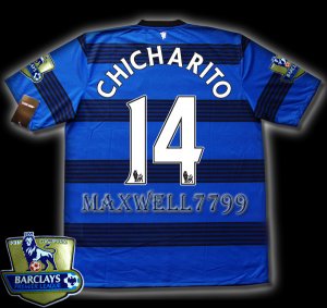NEW 11-12 MANCHESTER UNITED AWAY CHICHARITO 14 CHAMP PREMIER PATCH SOCCER SHIRT JERSEY