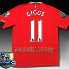 NEW 11-12 MANCHESTER UNITED HOME GIGGS 11 CHAMP PREMIER PATCH SOCCER SHIRT JERSEY