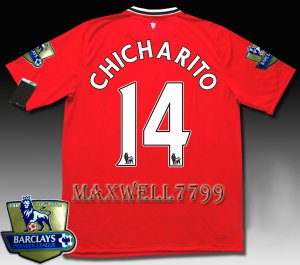 NEW 11-12 MANCHESTER UNITED HOME CHICHARITO 14 CHAMP PREMIER PATCH SOCCER SHIRT JERSEY