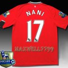 NEW 11-12 MANCHESTER UNITED HOME NANI 17 CHAMP PREMIER PATCH SOCCER SHIRT JERSEY
