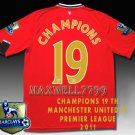 NEW 11-12 MANCHESTER UNITED HOME CHAMPIONS 19 PREMIER PATCH LIMITED SOCCER SHIRT JERSEY
