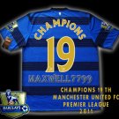 NEW 11-12 MANCHESTER UNITED AWAY CHAMPIONS 19 PREMIER PATCH LIMITED SOCCER SHIRT JERSEY