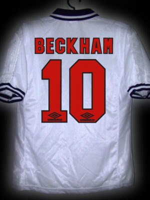 RETRO ENGLAND HOME BECKHAM 10 RARE SOCCER SHIRT JERSEY # M