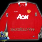 NEW 11-12 MANCHESTER UNITED HOME BLANK CHAMP PREMIER PATCH LS SOCCER SHIRT JERSEY