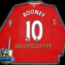 NEW 11-12 MANCHESTER UNITED HOME ROONEY 10 CHAMP PREMIER PATCH LS SOCCER SHIRT JERSEY