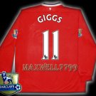 NEW 11-12 MANCHESTER UNITED HOME GIGGS 11 CHAMP PREMIER PATCH LS SOCCER SHIRT JERSEY