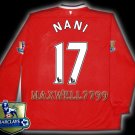 NEW 11-12 MANCHESTER UNITED HOME NANI 17 CHAMP PREMIER PATCH LS SOCCER SHIRT JERSEY
