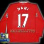 NEW 11-12 MANCHESTER UNITED HOME NANI 17 CHAMP PREMIER PATCH LS SOCCER SHIRT JERSEY