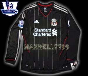 NEW 11-12 LIVERPOOL AWAY BLANK PREMIER PATCH LS SOCCER SHIRT JERSEY