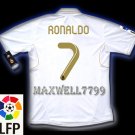 NEW 11-12 REAL MADRID HOME RONALDO 7 LFP PATCH SOCCER SHIRT JERSEY