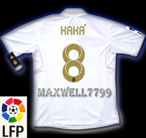 NEW 11-12 REAL MADRID HOME KAKA' 8 LFP PATCH SOCCER SHIRT JERSEY