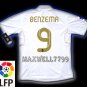 NEW 11-12 REAL MADRID HOME BENZEMA 9 LFP PATCH SOCCER SHIRT JERSEY