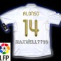 NEW 11-12 REAL MADRID HOME ALONSO 14 LFP PATCH SOCCER SHIRT JERSEY