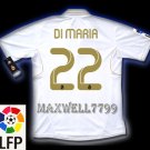 NEW 11-12 REAL MADRID HOME DI MARIA 22 LFP PATCH SOCCER SHIRT JERSEY