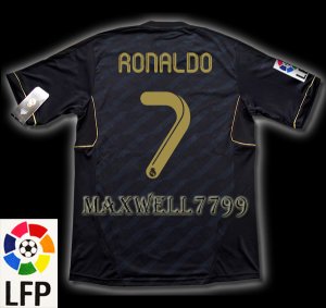NEW 11-12 REAL MADRID AWAY RONALDO 7 LFP PATCH SOCCER SHIRT JERSEY