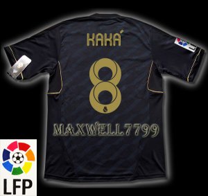 NEW 11-12 REAL MADRID AWAY KAKA' 8 LFP PATCH SOCCER SHIRT JERSEY