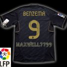 NEW 11-12 REAL MADRID AWAY BENZEMA 9 LFP PATCH SOCCER SHIRT JERSEY