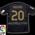 NEW 11-12 REAL MADRID AWAY HIGUAIN 20 LFP PATCH SOCCER SHIRT JERSEY