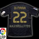 NEW 11-12 REAL MADRID AWAY DI MARIA 22 LFP PATCH SOCCER SHIRT JERSEY