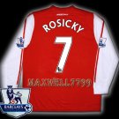 NEW 11-12 ARSENAL HOME ROSICKY 7 PREMIER PATCH SOCCER LS SHIRT JERSEY