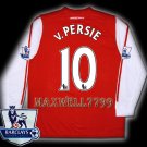 NEW 11-12 ARSENAL HOME v.PERSIE 10 PREMIER PATCH SOCCER LS SHIRT JERSEY