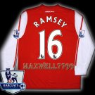 NEW 11-12 ARSENAL HOME RAMSEY 16 PREMIER PATCH SOCCER LS SHIRT JERSEY