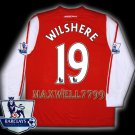 NEW 11-12 ARSENAL HOME WILSHERE 19 PREMIER PATCH SOCCER LS SHIRT JERSEY